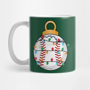 Baseball Christmas Lights Mug